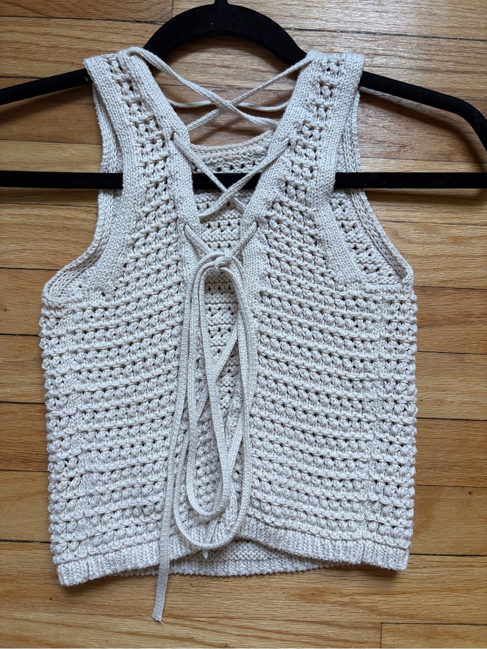 American eagle Knit strappy back tank Cream Beige